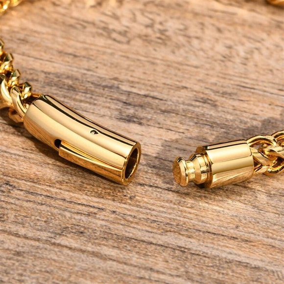 8" Womens 14K Gold Vintage Style Chain Link Bracelet 14 Karat Silver Jewelry NEW - Picture 6 of 8